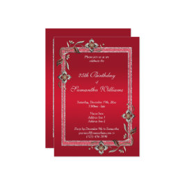 Glamoureus Ruby Red Pareltjes & Glitter Birthday Kaart