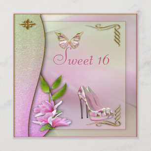 Glamoureus Shoes Magnolia & Butterfly Sweet 16 Kaart