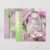 Glamoureus Shoes, Magnolia & Fan 60th Birthday Kaart (Voorkant / Achterkant)