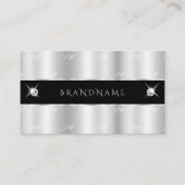 Glamoureus Silver Black Sparging Diamonds Initiale Visitekaartje (Voorkant)