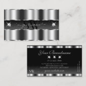 Glamoureus Silver Black Sparging Diamonds Visitekaartje (Voorkant / Achterkant)