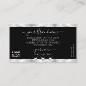 Glamoureus Silver Black Sparging Diamonds Voeg Log Visitekaartje (Achterkant)
