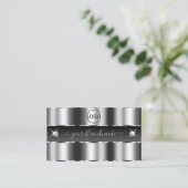 Glamoureus Silver Black Sparging Diamonds Voeg Log Visitekaartje (Staand voorkant)