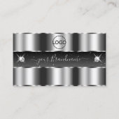 Glamoureus Silver Black Sparging Diamonds Voeg Log Visitekaartje (Voorkant)