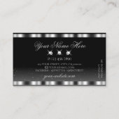 Glamoureus Silver Black Sparking Diamonds Stijlvol Visitekaartje (Achterkant)