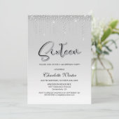 Glamoureus Silver Diamonds 16e verjaardag Kaart (Staand voorkant)