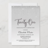 Glamoureus Silver Diamonds 21ste verjaardag Kaart (Voorkant)