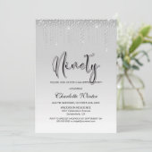 Glamoureus Silver Diamonds 90e verjaardag Kaart (Staand voorkant)