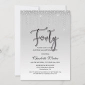 Glamoureus Silver Diamonds Verrassend 40e verjaard Kaart (Voorkant)