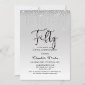 Glamoureus Silver Diamonds Verrassend 50e verjaard Kaart (Voorkant)