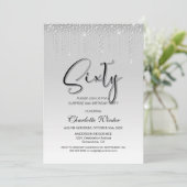 Glamoureus Silver Diamonds Verrassend 60e verjaard Kaart (Staand voorkant)