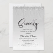 Glamoureus Silver Diamonds Verrassend 70e verjaard Kaart (Voorkant)