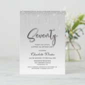 Glamoureus Silver Diamonds Verrassend 70e verjaard Kaart (Staand voorkant)