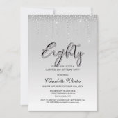 Glamoureus Silver Diamonds Verrassend 80e verjaard Kaart (Voorkant)