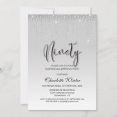 Glamoureus Silver Diamonds Verrassend 90e verjaard Kaart (Voorkant)