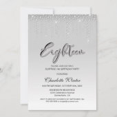 Glamoureus Silver Diamonds verrast 18e verjaardag Kaart (Voorkant)