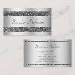 Glamoureus Silver Effect Lumineuze glittersterren Visitekaartje