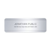 Glamoureus Silver Elegant Moderne Return Address Etiket (Voorkant)