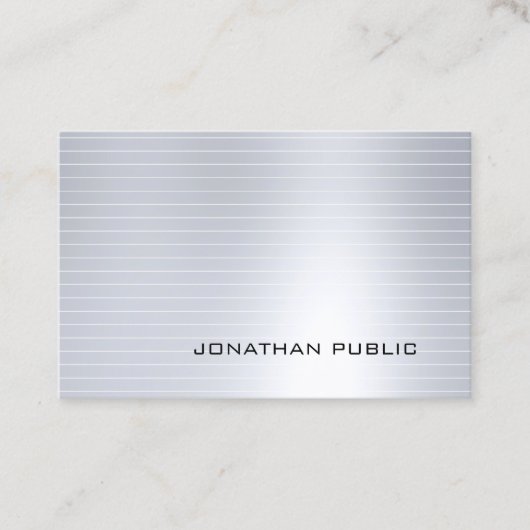 Glamoureus Silver Elegant Professional Moderne Coo Visitekaartje (Voorkant)