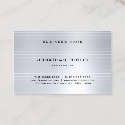 Glamoureus Silver Elegant Professional Moderne Coo Visitekaartje (Achterkant)