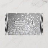 Glamoureus Silver Glitter Luminous Sparkle Initial Visitekaartje (Voorkant)