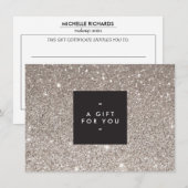 Glamoureus Silver Glitter Modern Beauty Gift Kaart (Voorkant / Achterkant)