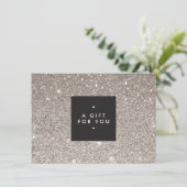 Glamoureus Silver Glitter Modern Beauty Gift Kaart (Staand voorkant)