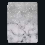 Glamoureus Silver Glitter White Marble iPad Pro Cover<br><div class="desc">Dit chic en glamoureus design is perfect voor de trendy en stijlvolle vrouw. Het schildert een faux met een dunne zilveren glittersequine en wit met een zwarte marmer van het stenen patroon ombre gradiënt. Het is modern, meisjes, en cool. ***BELANGRIJKE NOTA VAN HET ONTWERP: Voor om het even welk verzoek...</div>