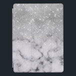 Glamoureus Silver Glitter White Marble iPad Pro Cover<br><div class="desc">Dit chic en glamoureus design is perfect voor de trendy en stijlvolle vrouw. Het schildert een faux met een dunne zilveren glittersequine en wit met een zwarte marmer van het stenen patroon ombre gradiënt. Het is modern, meisjes, en cool. ***BELANGRIJKE NOTA VAN HET ONTWERP: Voor om het even welk verzoek...</div>