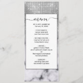 Glamoureus Silver Glitter White Marble Ombre Menu (Voorkant)