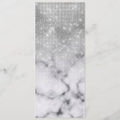 Glamoureus Silver Glitter White Marble Ombre Menu (Achterkant)