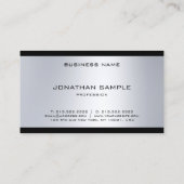 Glamoureus Silver Graceful Modern Monogram Plain Visitekaartje (Achterkant)