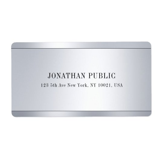 Glamoureus Silver-look elegant, modern Etiket (Voorkant)