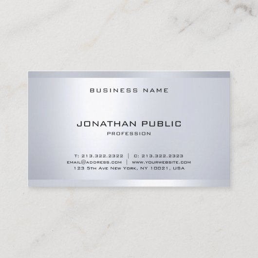 Glamoureus Silver look elegant Moderne Cool Plain Visitekaartje (Achterkant)