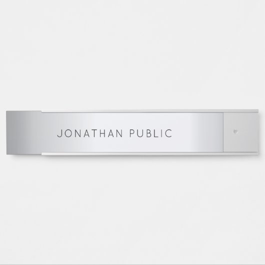 Glamoureus Silver Sjabloon Elegant modern Eenvoudi Deurbordje (Voorkant)