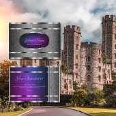 Glamoureus Silver Snake Pattern en Paarse Gradiënt Visitekaartje