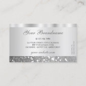 Glamoureus Silver Sparging Glitter Diamonds Luxe Visitekaartje (Achterkant)