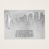 Glamoureus Silver Thick Glitter Drijft Logo Bracel Visitekaartje (Achterkant)