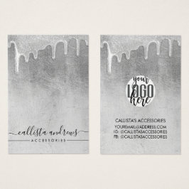 Glamoureus Silver Thick Glitter droogt Logo Visitekaartje