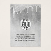 Glamoureus Silver Thick Glitter droogt Logo Visitekaartje (Achterkant)