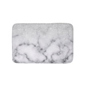 Glamoureus Silver White Glitter Marmer Gradient Badmat (Voorkant)