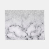 Glamoureus Silver White Glitter Marmer Gradient Deurmat (Voorkant)