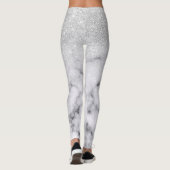 Glamoureus Silver White Glitter Marmer Gradient Leggings (Achterkant)