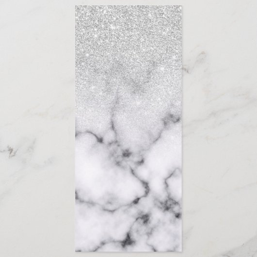 Glamoureus Silver White Glitter Marmer Gradient Menu (Achterkant)