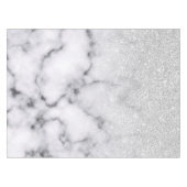 Glamoureus Silver White Glitter Marmer Gradient Tafelkleed (Voorkant (Horizontaal))