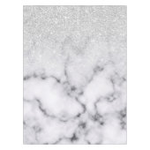 Glamoureus Silver White Glitter Marmer Gradient Tafelkleed (Voorkant)