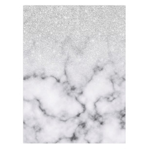 Glamoureus Silver White Glitter Marmer Gradient Tafelkleed