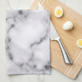 Glamoureus Silver White Glitter Marmer Gradient Theedoek (Quarter Fold)