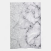 Glamoureus Silver White Glitter Marmer Gradient Theedoek (Verticaal)