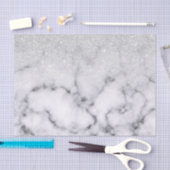 Glamoureus Silver White Glitter Marmer Gradient Tissuepapier (Craft)